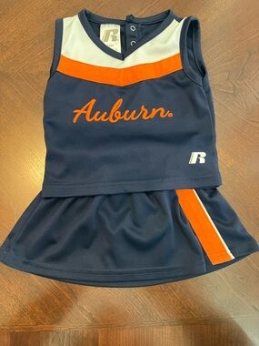 Russell Athletic Navy and Orange Auburn Cheer Outfit 12M